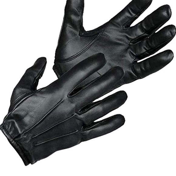 New Men black leather leather tactical duty search gloves gloves - Picture 1 of 5
